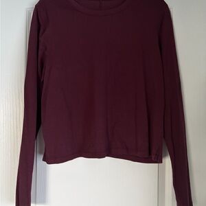 lululemon athletica Long Sleeve Top - Deep Purple cotton split hem NWOT
